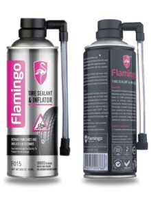 Flamingo Tire Inflator & Tyre Sealant 450ml One Step Procedure Tyre Repair Kit for Cars, Motorcycles, and Electrical Bicycles| Emergency Tyre Puncture Repair | Tubeless Tyre 450ml